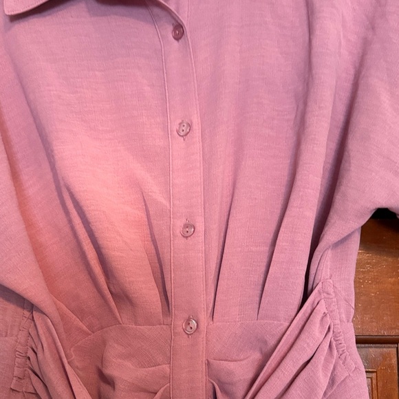 Steve Madden Mauve Button-Up Midi Dress - Picture 2 of 5